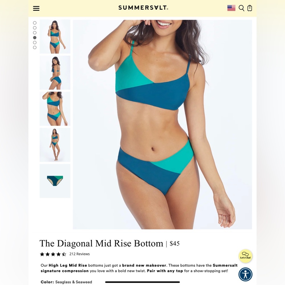 Summersalt The Diagonal midrise bikini bottom - never worn